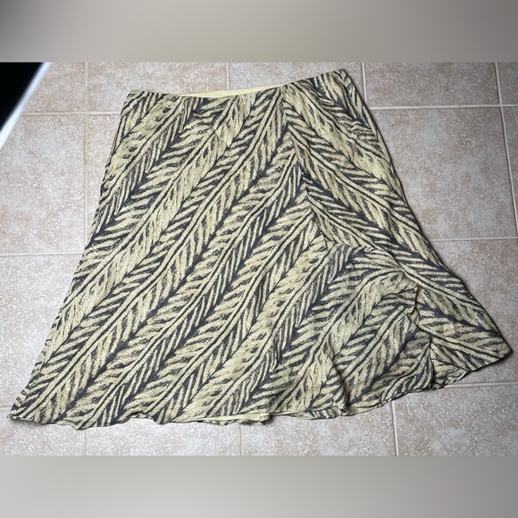 Ralph Lauren Tangiers Safari Black/Ghurka Silk Linen Skirt Size 2X - Picture 1 of 5